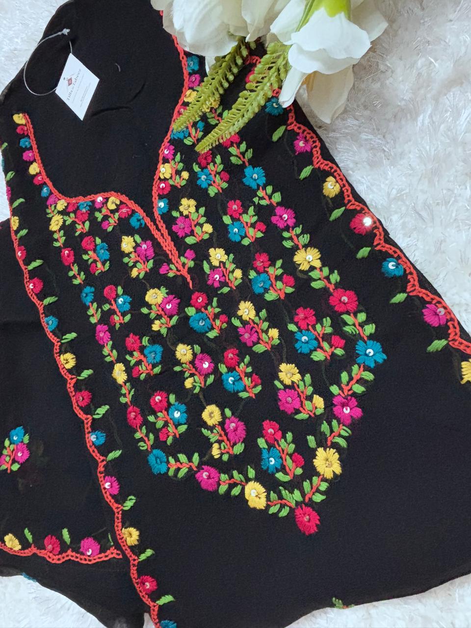 Lucknowi Pure Georgette Hand Embroidery Suit