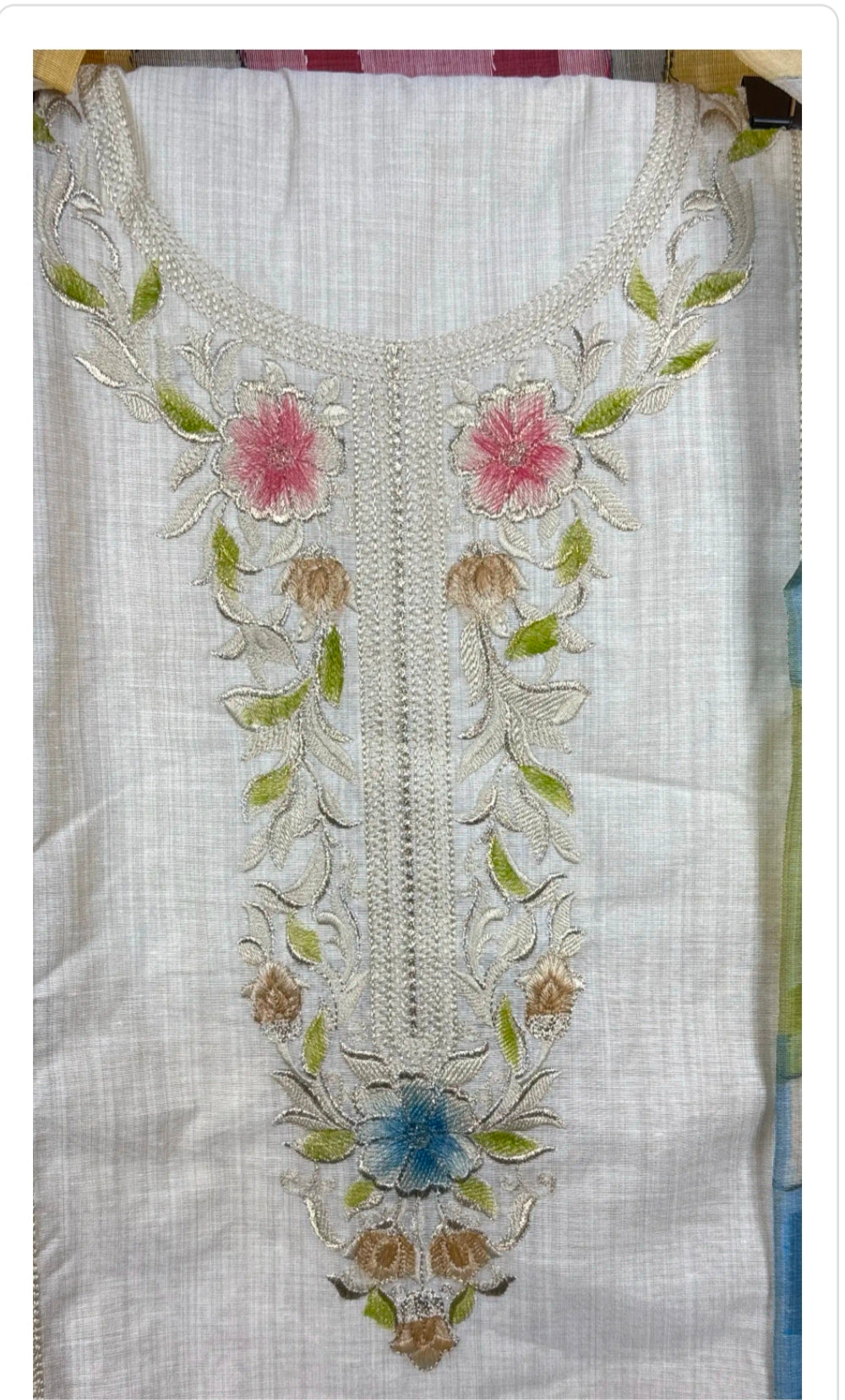 Cotton Silk with Multicolor Dupatta