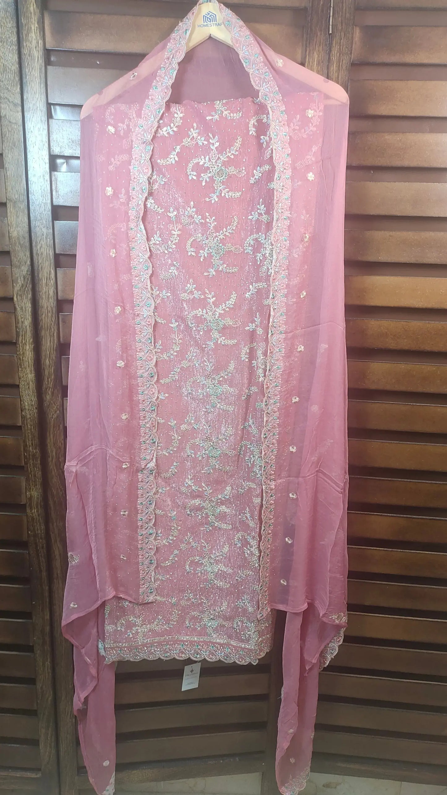 Tissue Shimmer with Heavy Embroidery