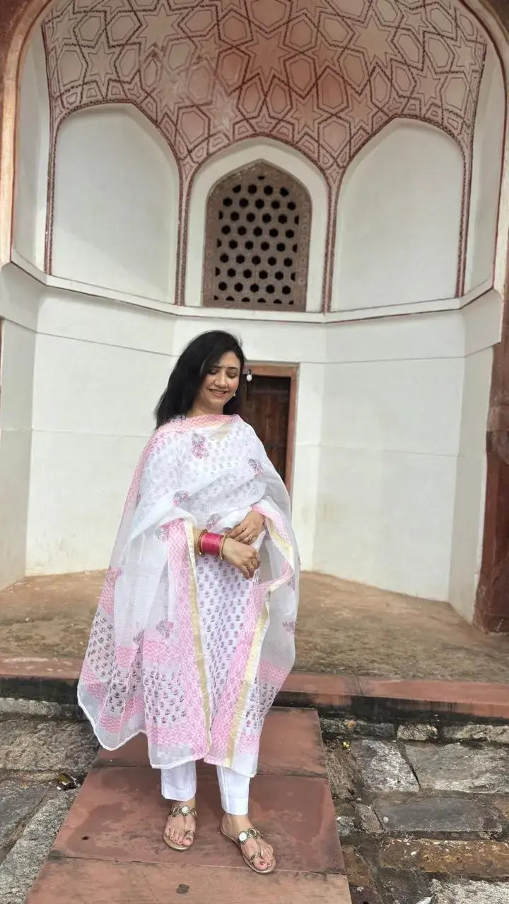 Kota Doriya with Block Printing