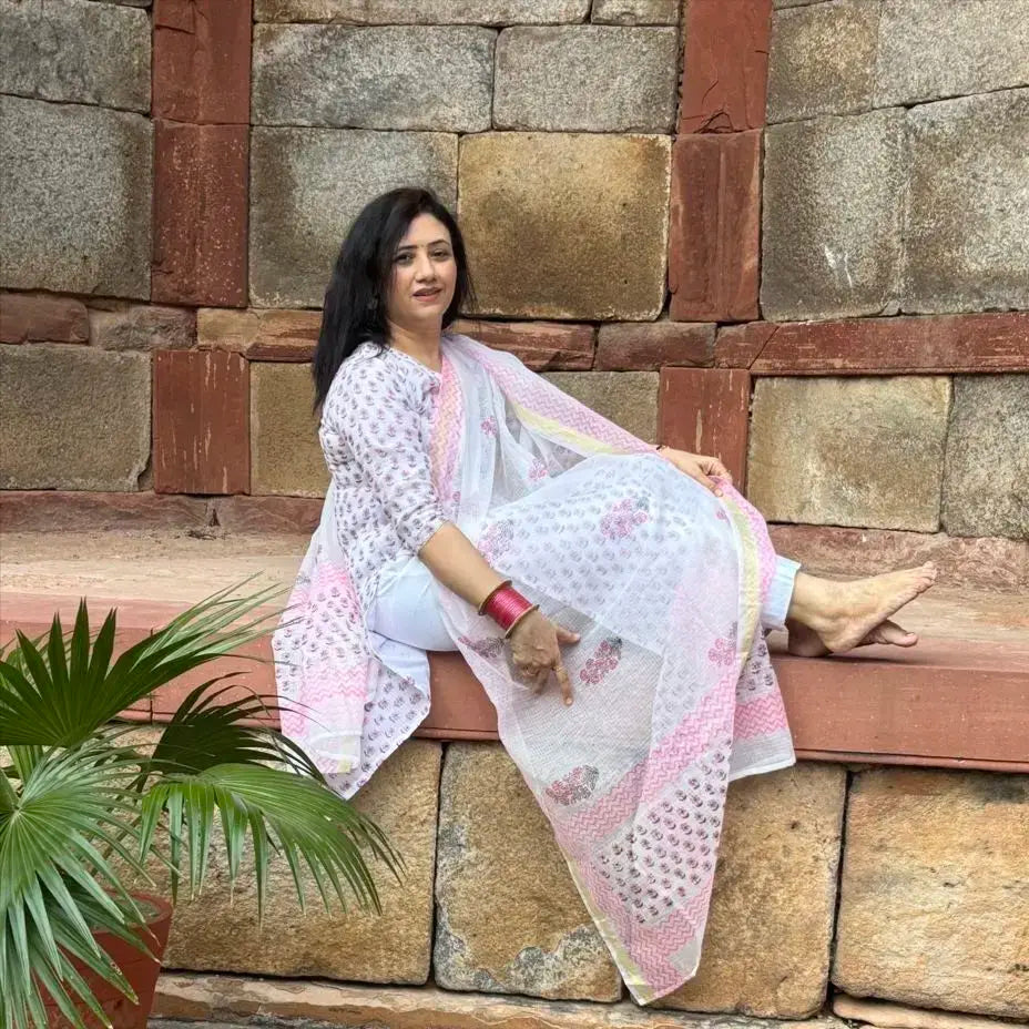 Kota Doriya with Block Printing