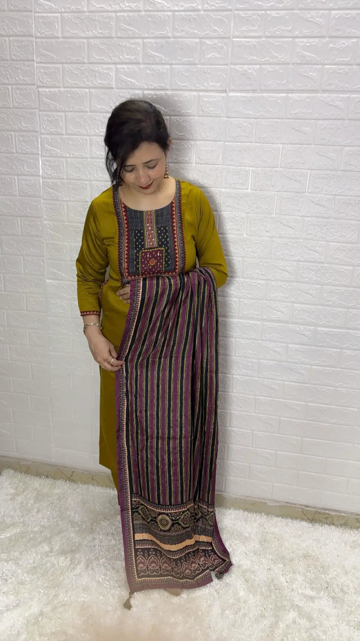 Yellow Stitched Suit Full Look