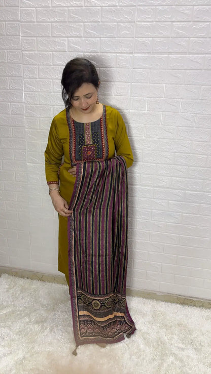 Yellow Stitched Suit Full Look
