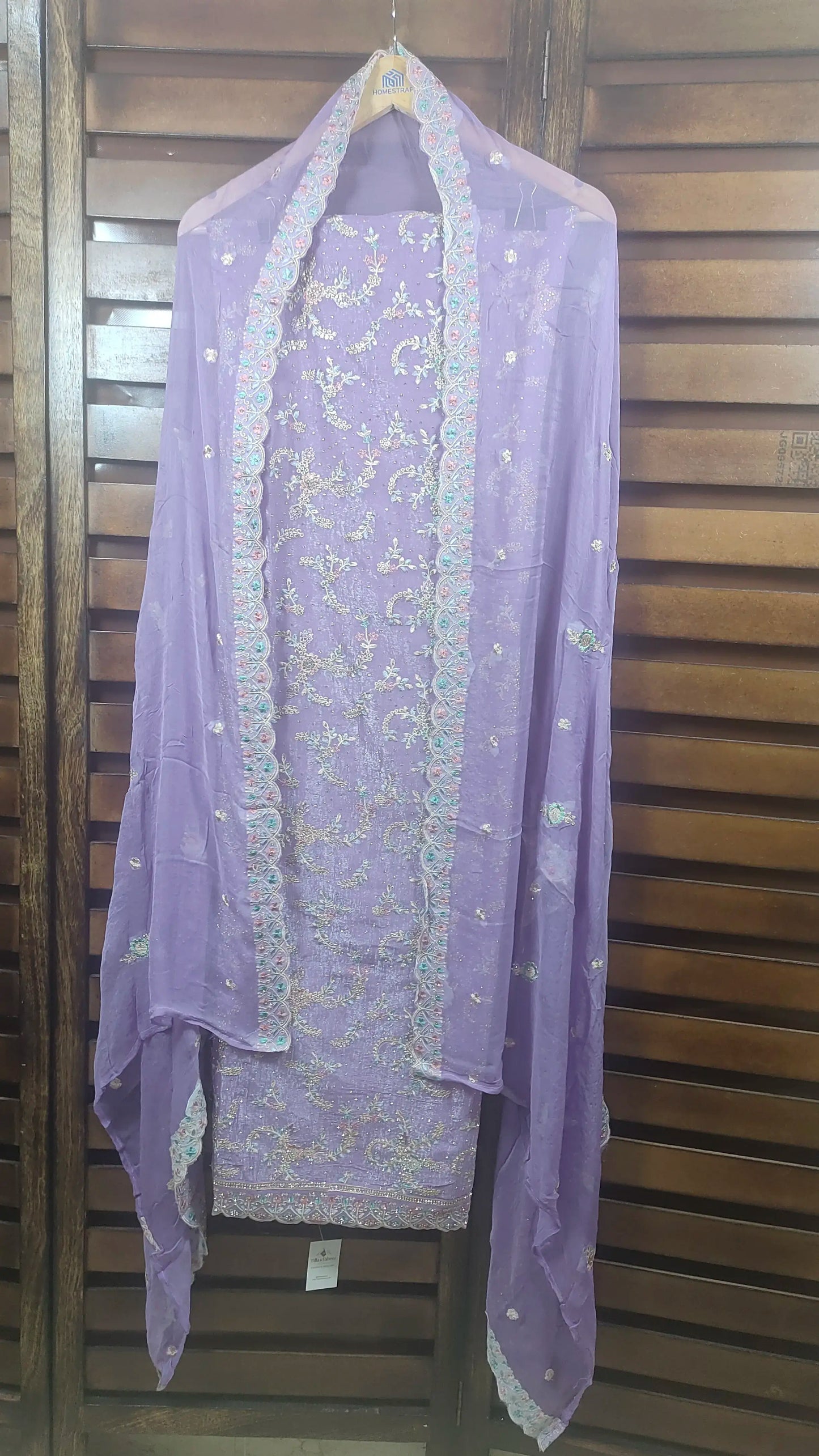 Tissue Shimmer with Heavy Embroidery