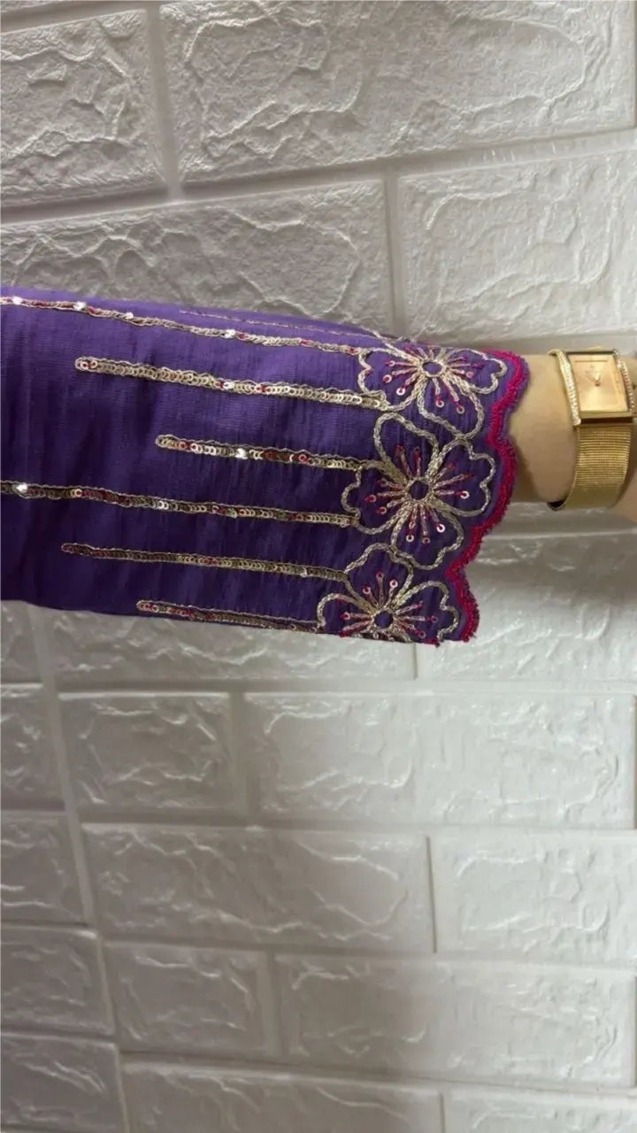 Chanderi Cotton Co-ord Set with Embroidery