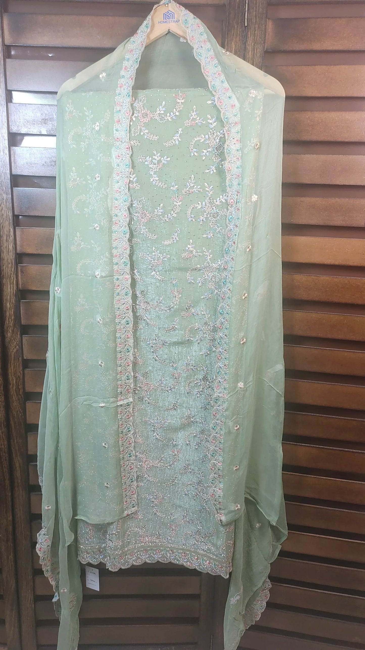 Tissue Shimmer with Heavy Embroidery