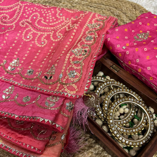 Jaipuri Silk Saree with Hand Embroidery