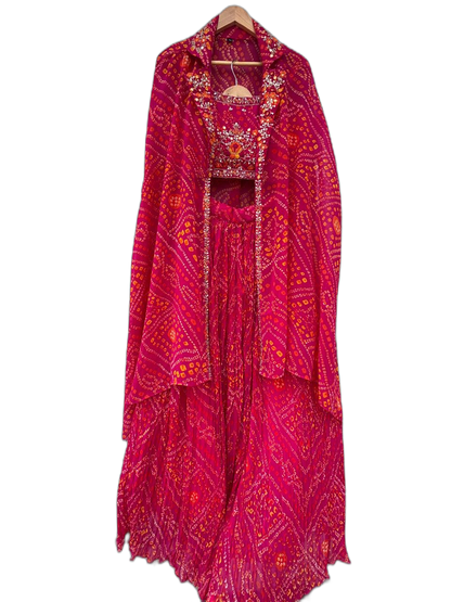 Hand work Lehenga with Cape