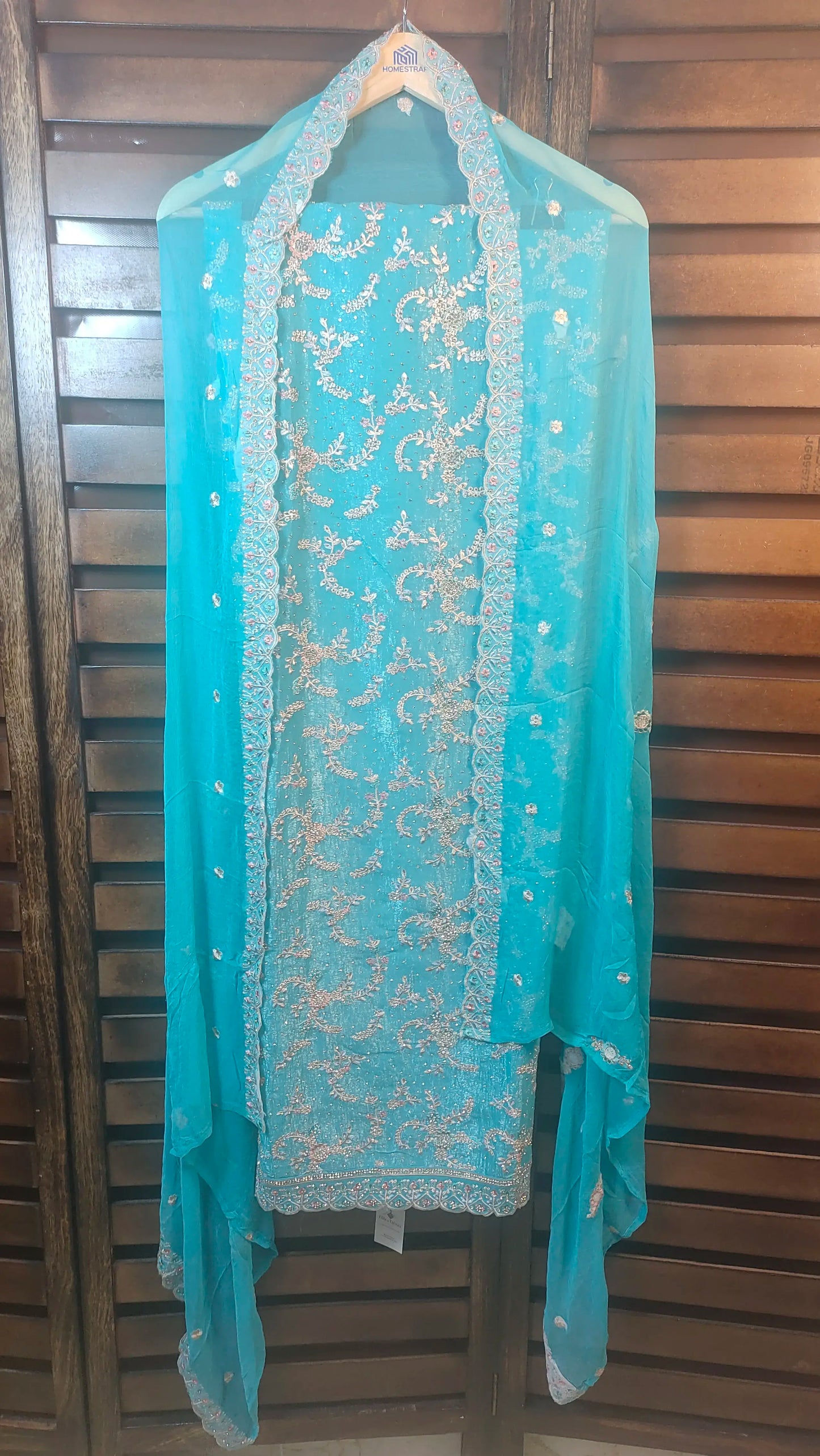 Tissue Shimmer with Heavy Embroidery